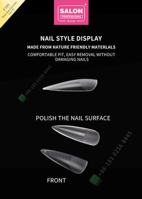 demi astuces de la forme 500pcs de la matte (No.5-9) de clous faux pointus de Madame French Style Artificial et clou faux de pleine couverture