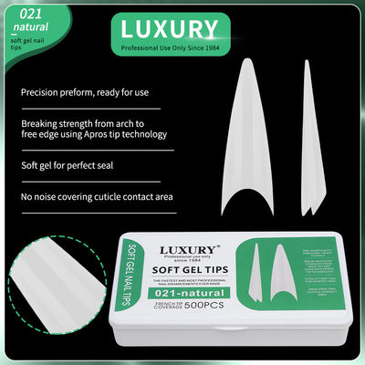 Longue forme de stiletto faux ongles Conseils de mettre la pression sur les ongles sans couture demi-couverture DIY ongles extensions