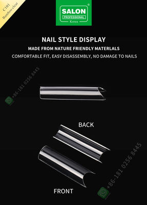 L'ongle faux clair en bambou de rallongement d'arc de French/C incline l'astuce de manucure pour l'ongle Art Salon