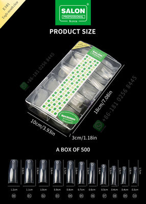 Le clou carré de mois faux d'aigle de beauté de salon incline astuces extra-longues acryliques de couverture de fabrication française de demi