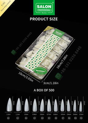astuces pointues de Madame Artificial Nails Half de la forme 500pcs et clou faux de pleine couverture