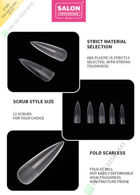 demi astuces de la forme 500pcs de la matte (No.5-9) de clous faux pointus de Madame French Style Artificial et clou faux de pleine couverture