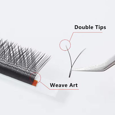 8-14 mm Cils fausses individuelles CC/D/DD Volume de curling Extension de cils Double pointe de cachemire YY Extension de lissure