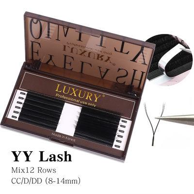 Luxe forme YY artisanale longueur de cils 0,10 mm épaisseur D Curling faux sangles