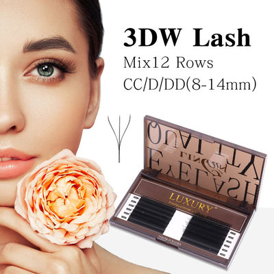 8-14 mm Cils fausses individuelles CC/D/DD Volume de curling Extension de cils Double pointe de cachemire YY Extension de lissure