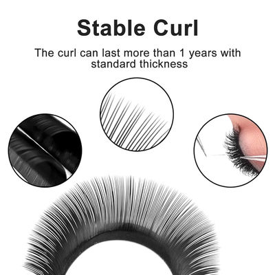Luxe forme YY artisanale longueur de cils 0,10 mm épaisseur D Curling faux sangles