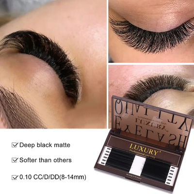 8-14 mm Cils fausses individuelles CC/D/DD Volume de curling Extension de cils Double pointe de cachemire YY Extension de lissure