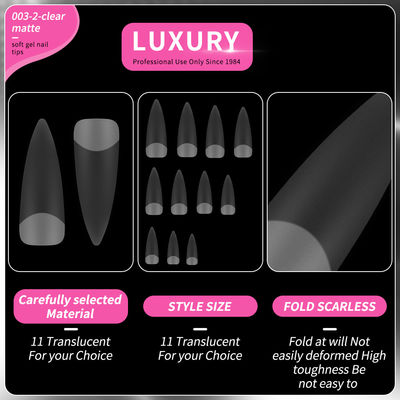 500 pièces de luxe claire matte pointue fausse forme ongles pour l' art de l' ongle