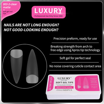 500 pièces de luxe claire matte pointue fausse forme ongles pour l' art de l' ongle