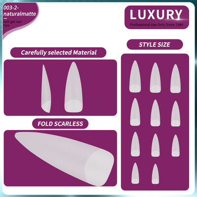 500 pièces/boîte Professionnel Naturel Matte Forme Aiguisée Faux Ongles Pour Manicure DIY