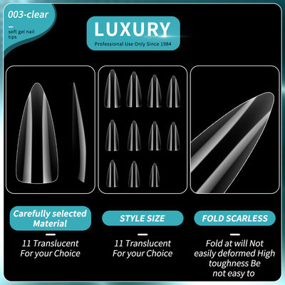 500pcs couverture complète 11 tailles claires des ongles en forme d'acrylique faux ongles