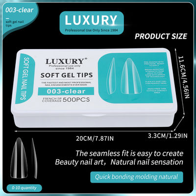 500pcs couverture complète 11 tailles claires des ongles en forme d'acrylique faux ongles