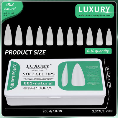 Astuces à ongles en gel doux 500 PCS / boîte ongles acryliques Presse sur les ongles pour l'art de l'ongle conception outils de manucure
