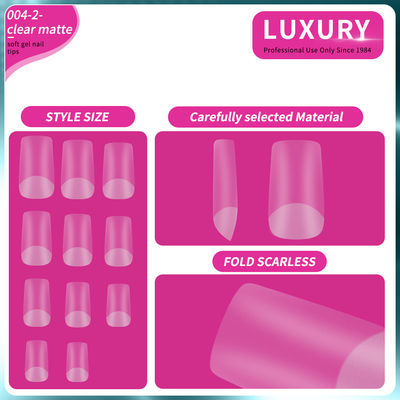 Conseils d'ongles ensemble couverture complète Formes carrées claires faux ongles mate pour les manucures de bricolage