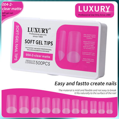 Conseils d'ongles ensemble couverture complète Formes carrées claires faux ongles mate pour les manucures de bricolage