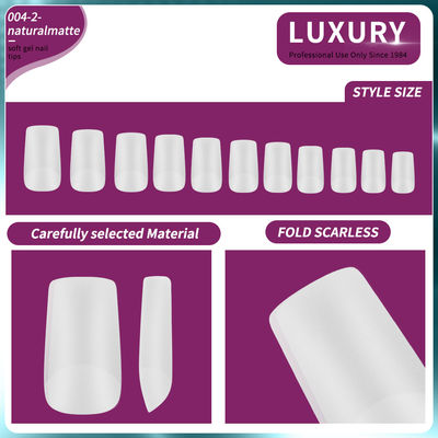 500 pièces/boîte Naturel Matte Quadré Conseils d'ongles de couverture complète Acrylique ongles artificiels