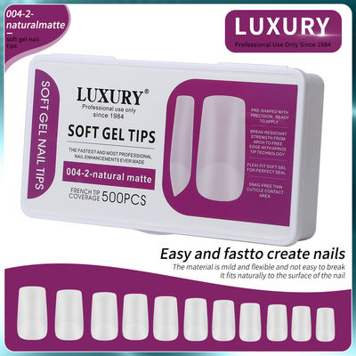 500 pièces/boîte Naturel Matte Quadré Conseils d'ongles de couverture complète Acrylique ongles artificiels