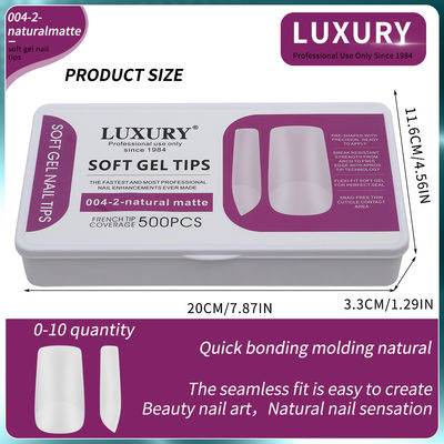 500 pièces/boîte Naturel Matte Quadré Conseils d'ongles de couverture complète Acrylique ongles artificiels