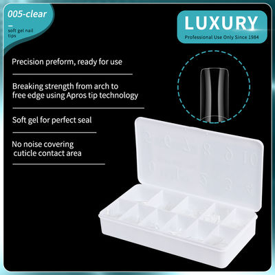 500 pièces/boîte Forme carrée Faux ongles Clair Couverture complète Faux ongles Conseils pour les femmes
