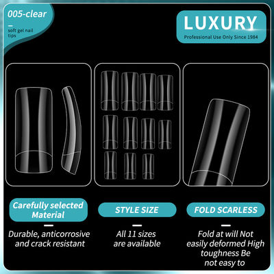 500PCS carrés faux ongles acrylique naturel clair réutilisable faux ongles conseils pour l'art de l'ongle bricolage
