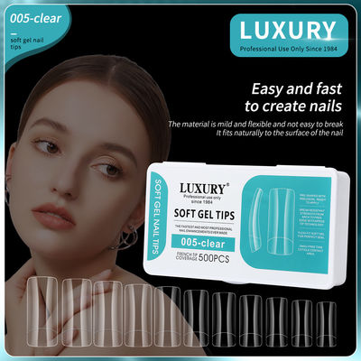500PCS carrés faux ongles acrylique naturel clair réutilisable faux ongles conseils pour l'art de l'ongle bricolage