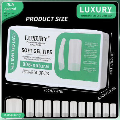 500PCS carrés faux ongles acrylique naturel clair réutilisable faux ongles conseils pour l'art de l'ongle bricolage
