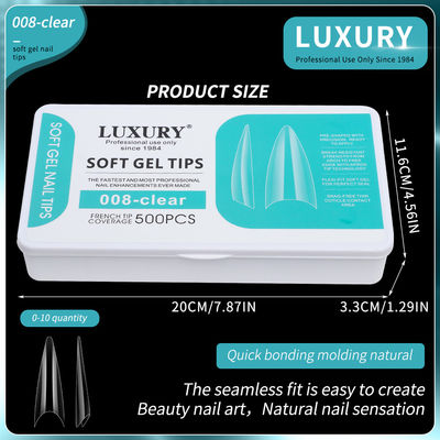 500 pièces de pointeurs de ongles de stiletto moyen demi-couverture faux ongle de forme tranchante acrylique artificiel faux ongles 11Tailles