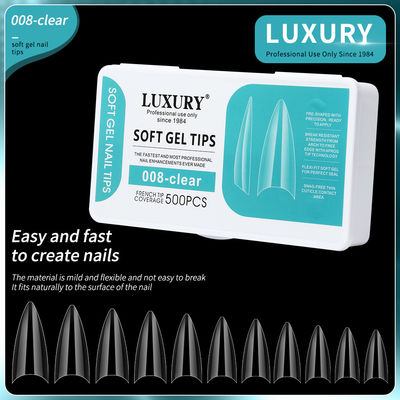 500 pièces de pointeurs de ongles de stiletto moyen demi-couverture faux ongle de forme tranchante acrylique artificiel faux ongles 11Tailles