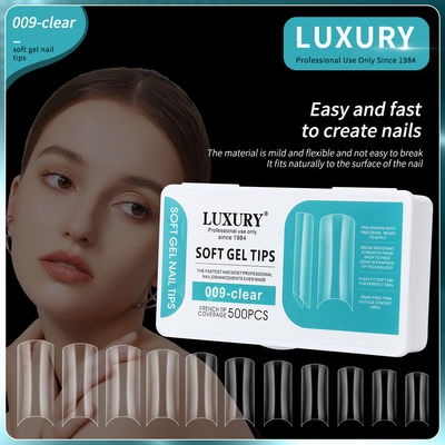 Faux ongles conseils demi-couverture français carré en forme de faux ongles pour le bricolage nail art