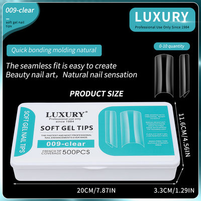 Faux ongles conseils demi-couverture français carré en forme de faux ongles pour le bricolage nail art