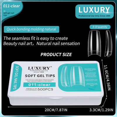 Acrylique faux ongles astuces carré faux ongles demi-couverture Presse sur les ongles pour l'art de l'ongle conception outils de manucure