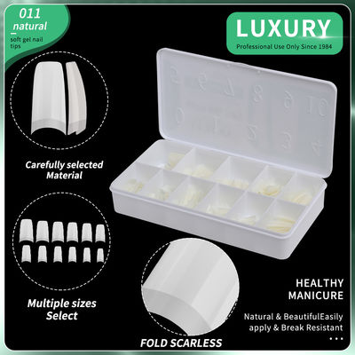 500 pièces en forme de ballerine moyenne, faux ongles à demi-couverture, faux ongles acryliques, faux ongles artificiels, 11 tailles