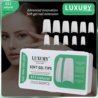 500 pièces en forme de ballerine moyenne, faux ongles à demi-couverture, faux ongles acryliques, faux ongles artificiels, 11 tailles
