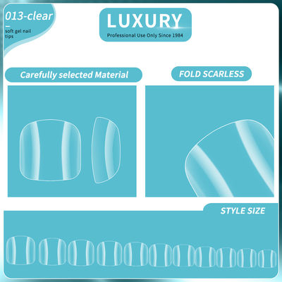 Conseils de gels doux pour les ongles de pieds ensemble couverture complète forme carrée faux ongles d'orteil 11 tailles pour la manucure de salon et de salon