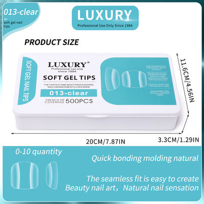 Conseils de gels doux pour les ongles de pieds ensemble couverture complète forme carrée faux ongles d'orteil 11 tailles pour la manucure de salon et de salon