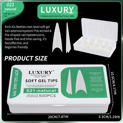 Longue forme de stiletto faux ongles Conseils de mettre la pression sur les ongles sans couture demi-couverture DIY ongles extensions