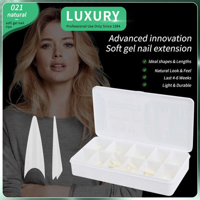Longue forme de stiletto faux ongles Conseils de mettre la pression sur les ongles sans couture demi-couverture DIY ongles extensions