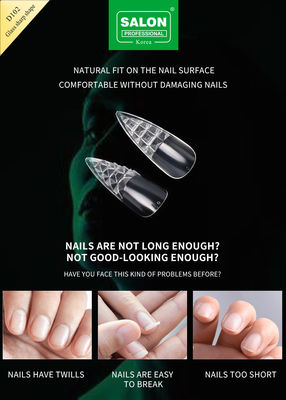 Longue forme pointue Faux ongles Conseils ultra-mince gel doux couverture complète Faux ongles 12 tailles