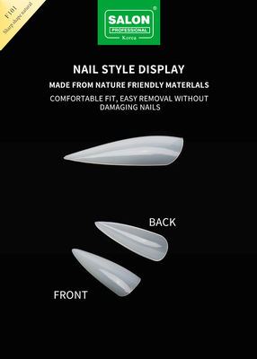 Conseils d'ongles longs en stiletto couverture complète couleur naturelle faux ongles avec boîte pour les salons de manucure