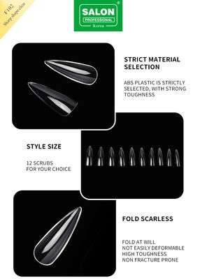 Long gel doux amande sur ongle 12 tailles forme nette acrylique Conseils d'ongle pour les extensions d'ongles