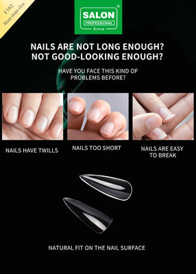 Long gel doux amande sur ongle 12 tailles forme nette acrylique Conseils d'ongle pour les extensions d'ongles