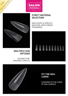 Des ongles d'amande clairs et mats Stiletto faux ongles extrêmement longs Faux ongles de forme tranchante Acrylique Faux ongles Conseils pour l'art des ongles