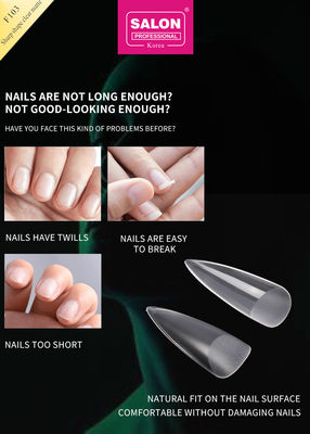 Des ongles d'amande clairs et mats Stiletto faux ongles extrêmement longs Faux ongles de forme tranchante Acrylique Faux ongles Conseils pour l'art des ongles