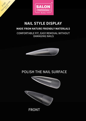 Couleur mate claire acrylique faux ongles Conseils de jeu Ultra-mince forme nette Extensions de l'art des ongles