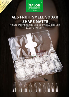 Professionnel ABS de forme nette faux ongles pleine transparence acrylique faux ongles conseils 12 tailles pour le bricolage à la maison