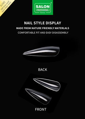 Professionnel ABS de forme nette faux ongles pleine transparence acrylique faux ongles conseils 12 tailles pour le bricolage à la maison