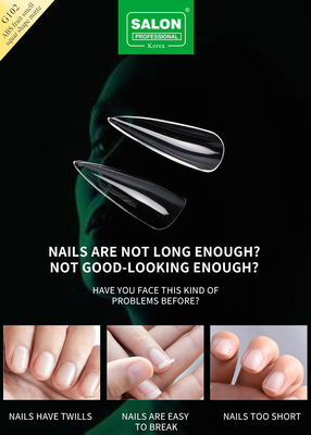 Professionnel ABS de forme nette faux ongles pleine transparence acrylique faux ongles conseils 12 tailles pour le bricolage à la maison
