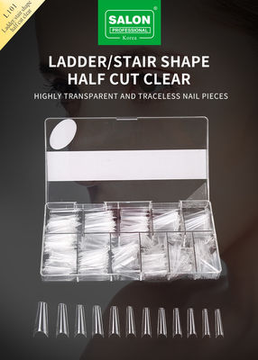 Faux ongles artificiels ABS claire forme d'échelle faux ongles artisanaux gels doux pressés sur les ongles prix en gros