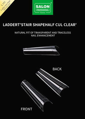Faux ongles artificiels ABS claire forme d'échelle faux ongles artisanaux gels doux pressés sur les ongles prix en gros