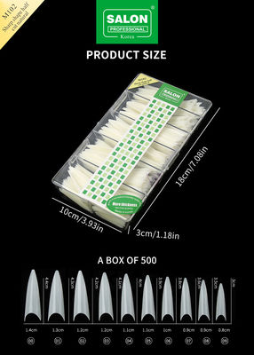Conseils d'ongles naturels de forme nette demi-couverture d'acrylique faux ongles pour le salon de bricolage d'art de l'ongle 500pcs / boîte